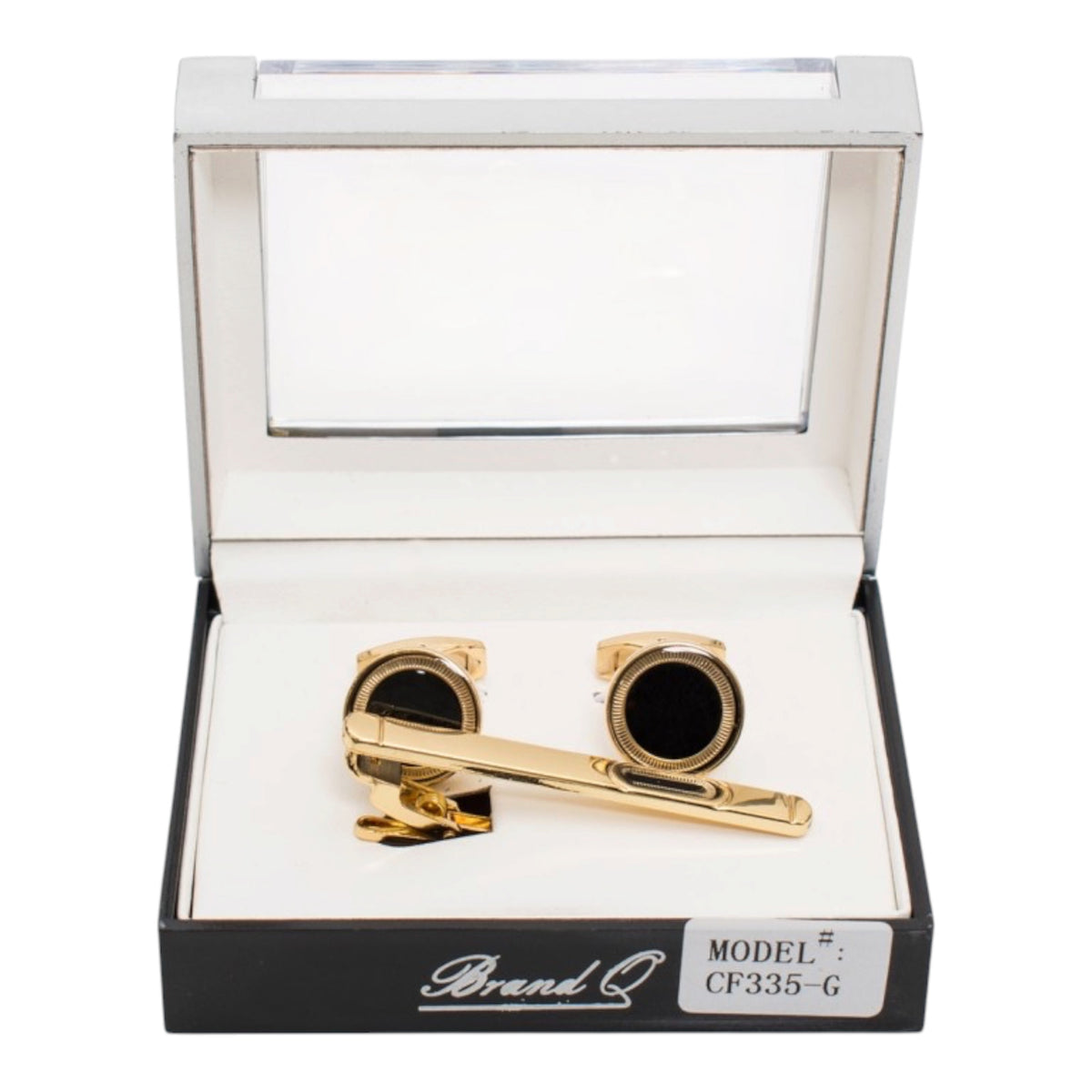 CF335-G CUFFLINKS & STANDARD TIE CLIP