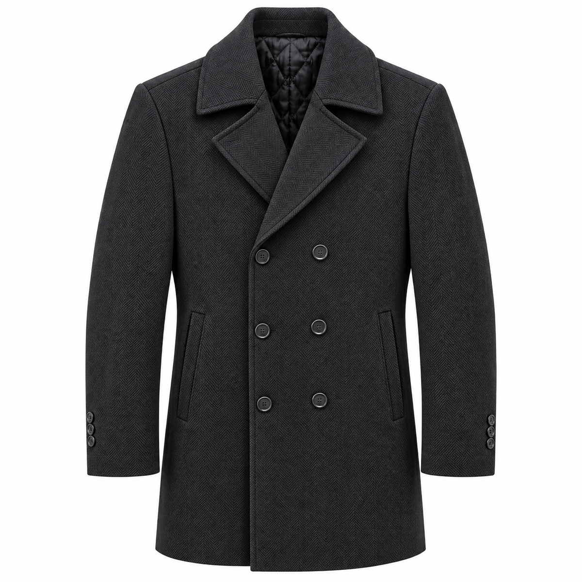 MW1536 DE-NIKO SLIM FIT DOUBLE-BREASTED WOOL BLEND COAT
