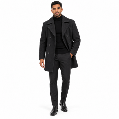 MW1536 DE-NIKO SLIM FIT DOUBLE-BREASTED WOOL BLEND COAT