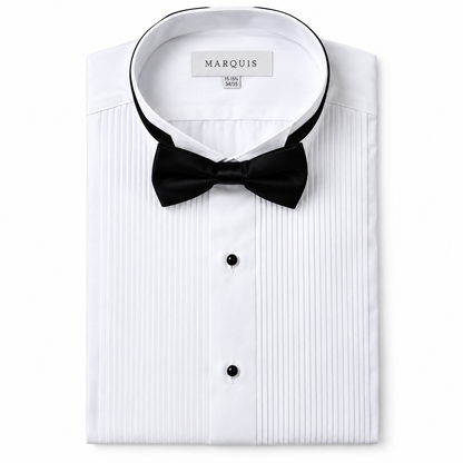 1007T  - MARQUIS CLASSIC FIT TUXEDO SHIRT & BLACK BOWTIE