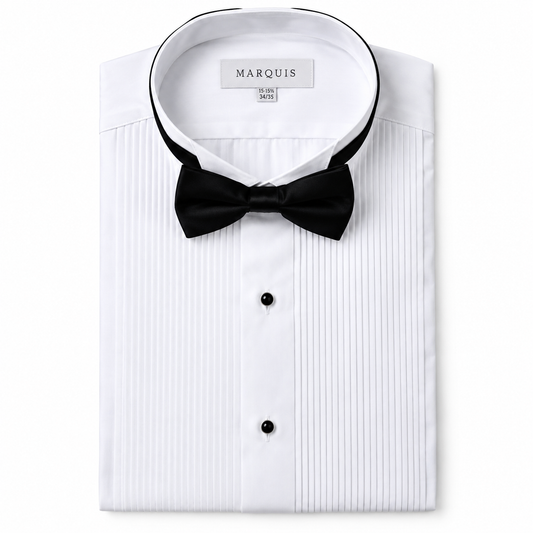 1007T  - MARQUIS CLASSIC FIT TUXEDO SHIRT & BLACK BOWTIE