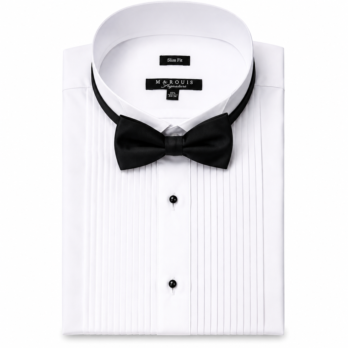 1007SL - MARQUIS SLIM FIT TUXEDO SHIRT & BLACK BOWTIE
