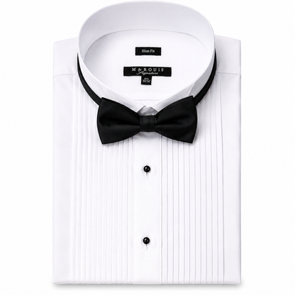 1007SL - MARQUIS SLIM FIT TUXEDO SHIRT & BLACK BOWTIE