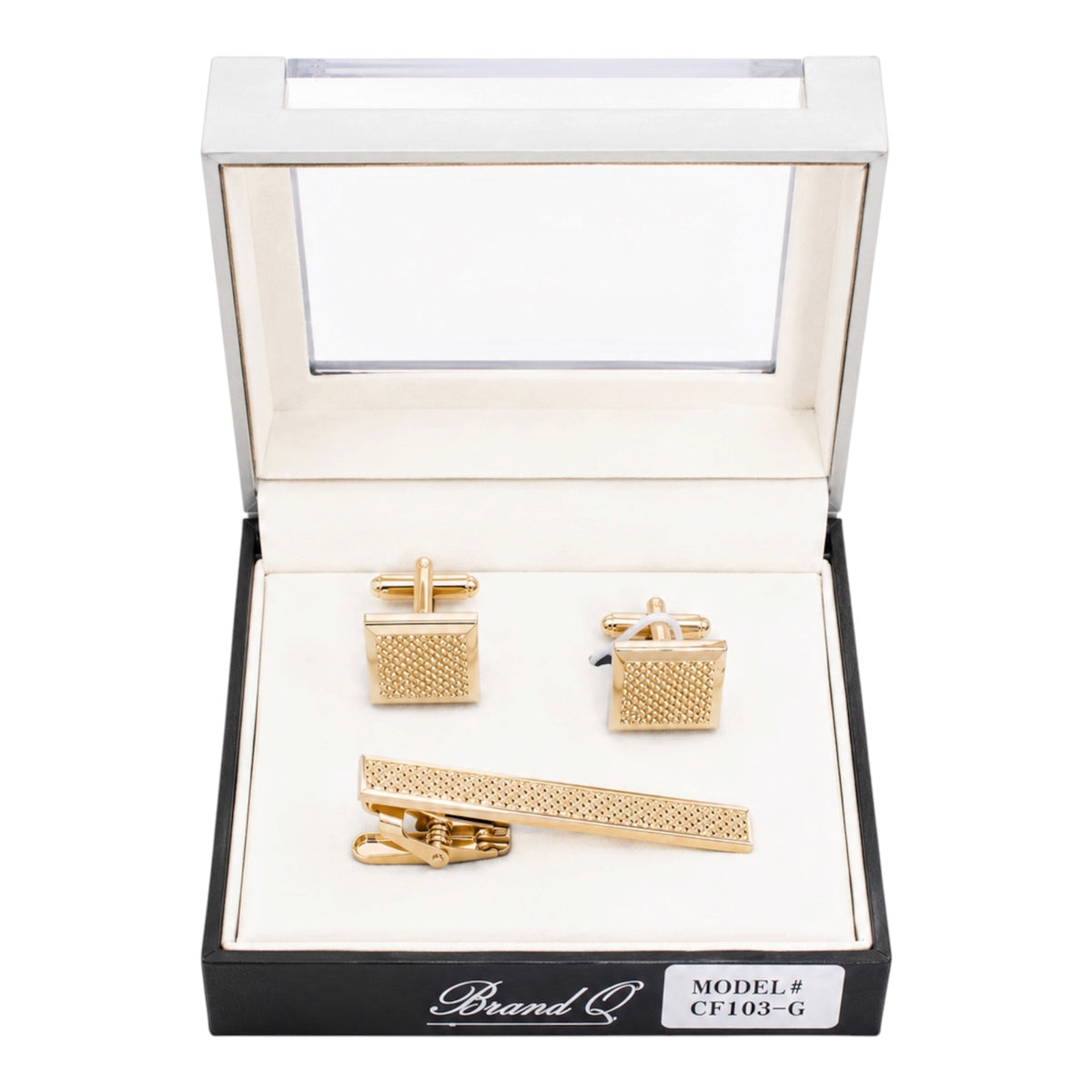 CF103-G CUFFLINKS & STANDARD TIE CLIP
