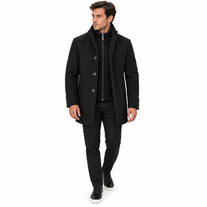 MW2259 DE-NIKO SLIM FIT MID-LENGTH WOOL-BLEND COAT