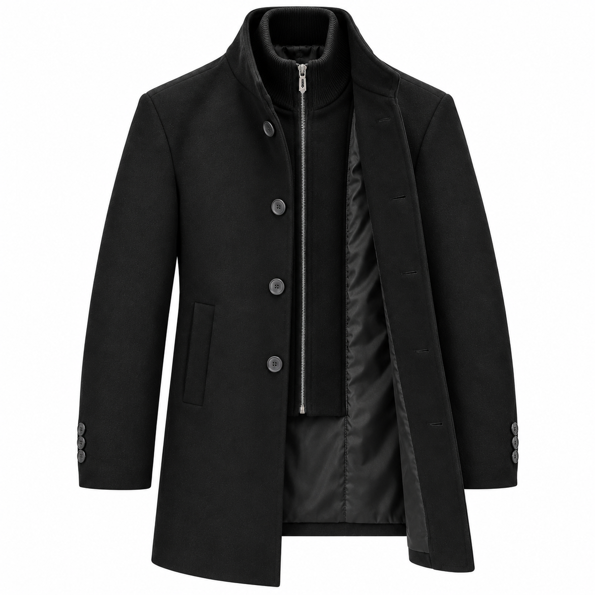 MW2259 DE-NIKO SLIM FIT MID-LENGTH WOOL-BLEND COAT