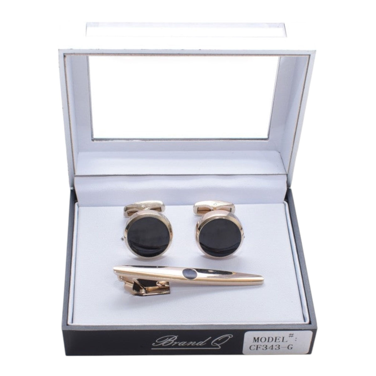 CF343 - CUFFLINKS & STANDARD TIE CLIP