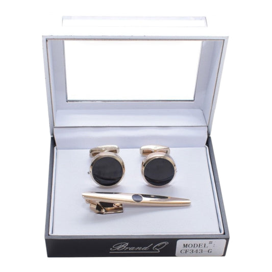CF343 - CUFFLINKS & STANDARD TIE CLIP