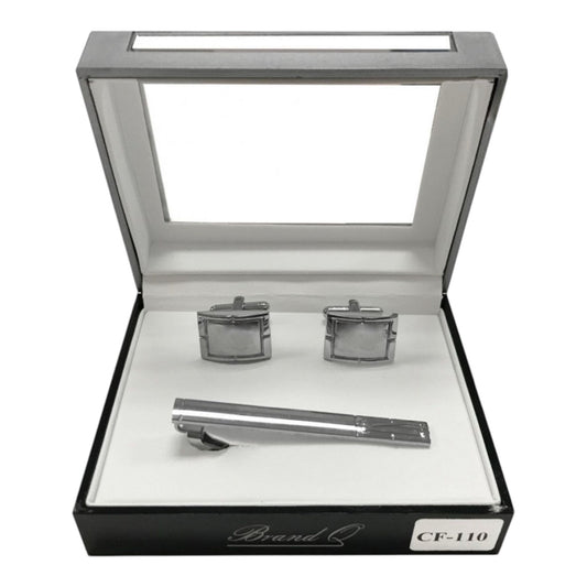 CF110 - CUFFLINKS & STANDARD TIE CLIP