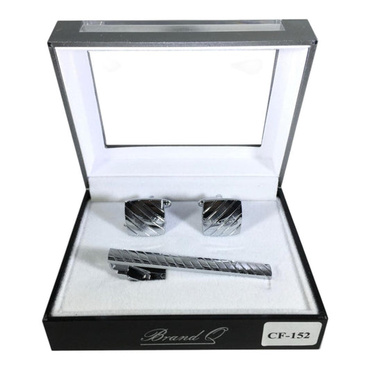 CF152 - CUFFLINKS & STANDARD TIE CLIP