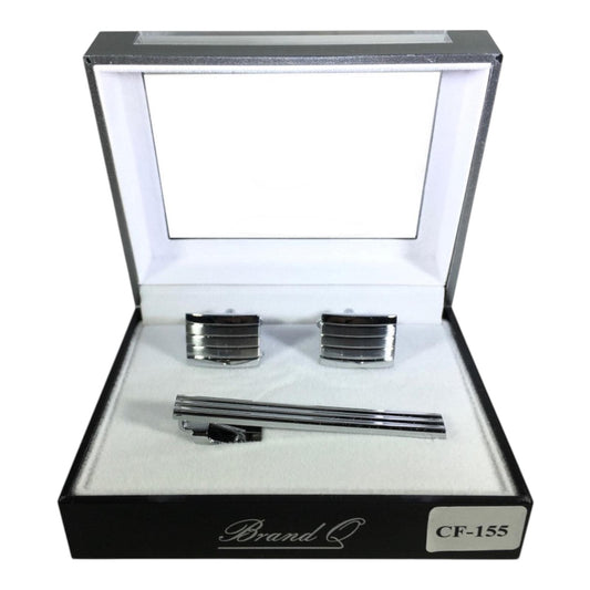 CF155 - CUFFLINKS & STANDARD TIE CLIP