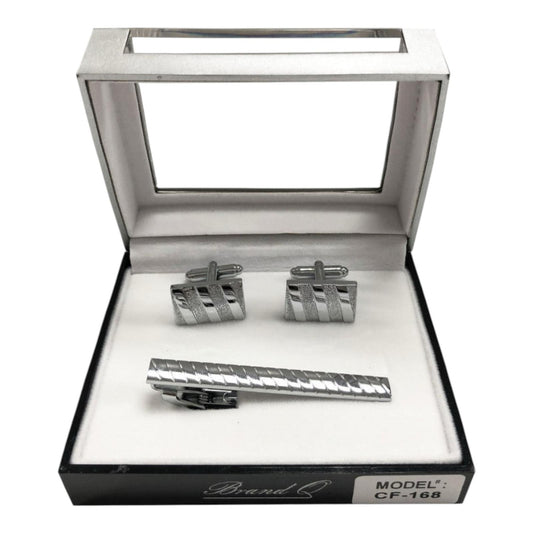 CF168 - CUFFLINKS& STANDARD TIE CLIP
